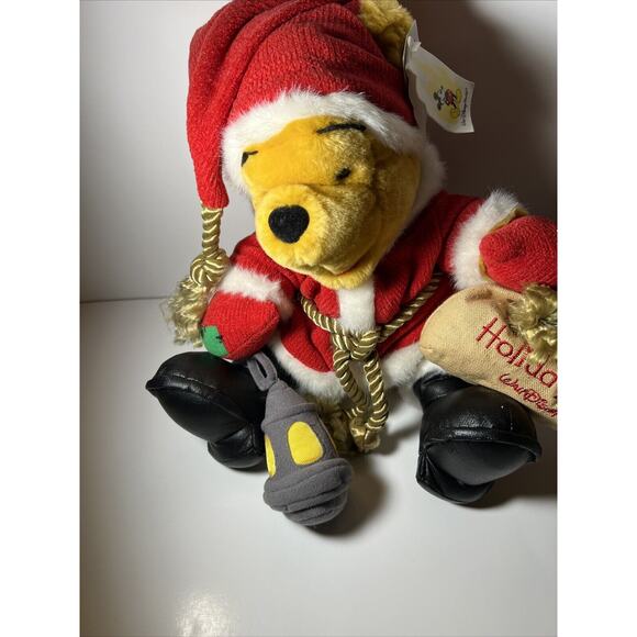 90's 12’ Winnie The Pooh Santa Plush Lantern Happy Holidays from WDW with tags - Picture 11 of 11